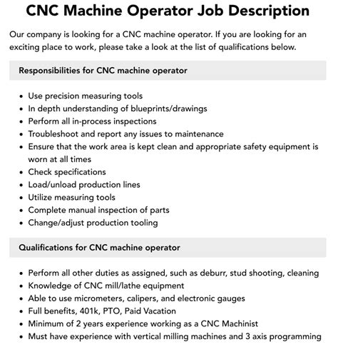 cnc machine operator jobs in india|cnc job description and duties.